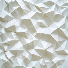 Poster - geometric white 3d origami texture with faceted triangular pattern for modern background, graphic designs, and interior decor