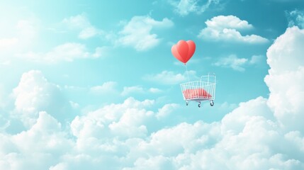 Poster - Buy? Sell? Rent? Keep? card with sky background illustration , no logos, no brands
