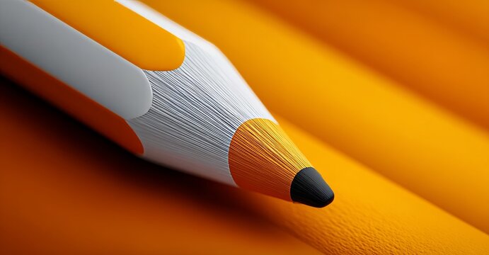 Yellow art design or educational stationery equipment and crayon paint writing tools are set against a creative color background in this 3D rendering