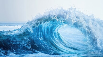 Poster - blue wave banner, background with copy space, blue wallpaper.