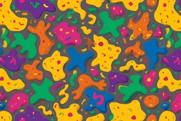 Poster - Colorful abstract shapes on gray background
