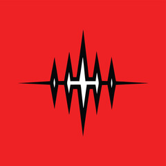 Poster - Bold graphic with abstract geometric elements in a red and black color scheme