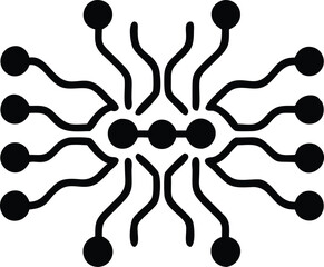 Aufkleber - Abstract black silhouette depicting a network data flow stylized for ai applications