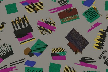 Poster - Abstract shapes with varied colors and lines
