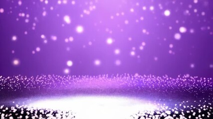 Poster - Abstract purple background with bokeh lights and glowing stage, elegant backdrop for digital design, presentation, concert, or holiday themed decorations and celebrations