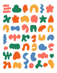 Wall Mural - Set of various abstract shapes, patterns. Hand drawn doodles. Modern fashion illustration. Flat design, cartoon hand drawn, vector.