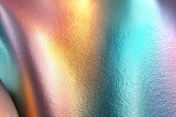 Fototapete - Abstract holographic foil texture with vibrant gradient colors creating a shimmering, iridescent surface, suitable for backgrounds, designs and artistic projects.