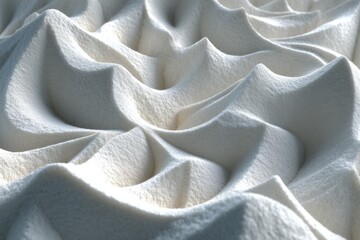 Poster - Abstract white sand dunes landscape with soft, velvety texture and smooth curves, representing a minimalist and serene environment, with a sense of calm and spaciousness.