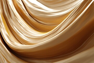 Poster - A mesmerizing close-up of flowing golden fabric, creating a luxurious and elegant texture, suitable for backgrounds, designs, and artistic compositions.