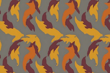 Poster - Abstract autumn camouflage pattern textile design