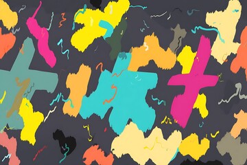 Poster - Abstract shapes creating playful color field