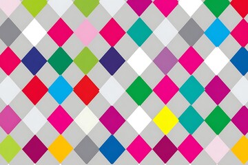 Poster - Colorful diamond pattern against a grey background