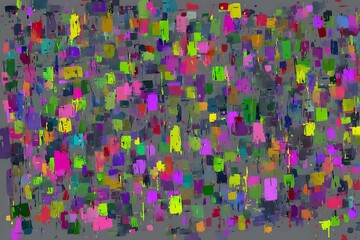 Poster - Abstract colorful blocks on gray background