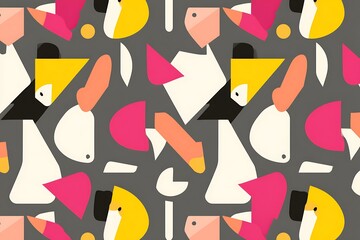 Poster - Abstract colorful geometrical shapes modern pattern