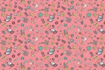 floral foot and beauty item pattern