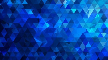 Poster - Abstract Blue Geometric Triangles Background Shiny Digital Modern Design Pattern Texture Illustration for Web Wallpaper Presentation Graphic Design Project Elegant Deep  