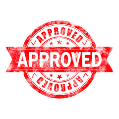 Fototapete - Red stamp with word Approved on white background
