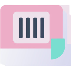 Aufkleber - Abstract geometric illustration featuring four vertical bars and a unique color scheme concept