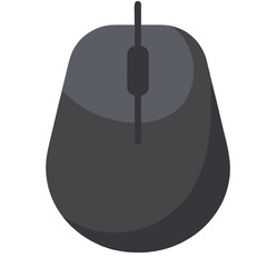Poster - Illustration of a modern computer mouse isolated on a black background for technology