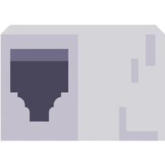 Poster - Simple and minimalist illustration of a gray network port in an abstract style