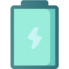 Aufkleber - Digital Power Icon: Green Battery Symbol with Lightning Bolt for Technology Devices