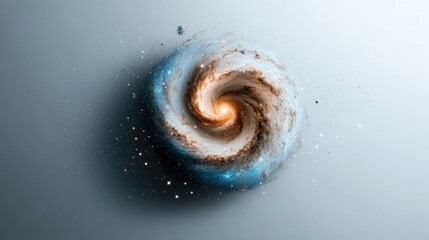 Wall Mural - a stunning spiral galaxy is brightly illuminated with shades of blue and orange. stars and cosmic du