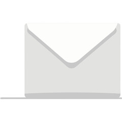 Poster - Simple illustration of a white envelope isolated on a black background for any content