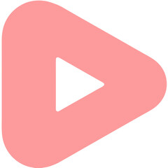 Poster - Simple pink play button icon on a black background, perfect for multimedia and video