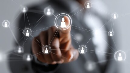 Poster - Digital Network Connection Global Business Teamwork Online Collaboration Modern Technology Internet Communication Social Media Networking People Connection Interactive   