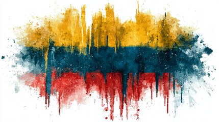 Poster - Minimalist Colombian Flag: A Clean, Modern Design for Patriotic Projects. Perfect for websites, social media, presentations, and more. Simple, elegant, and instantly recognizable, 