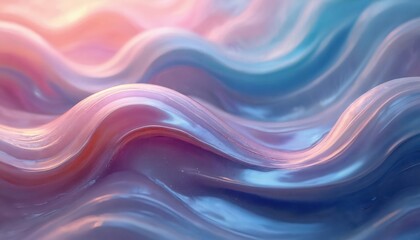 Aufkleber - Abstract illustration features smooth glossy wavy textures with iridescent, shiny hues. Dynamic fluid motion with vibrant colors. Modern artistic design for creative projects. Suitable for