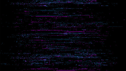 Fototapete - digital glitch effect background. Black background. Glitched texture. digital pixel noise. cyberpunk style. pixelated. video game style. glitch art. vector graphics. 