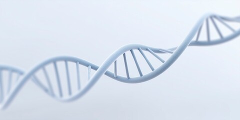 Poster - DNA double helix structure in a clean, minimalistic design showcasing genetic information and molecular biology concepts with copy space for text insertion