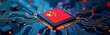 © Christoph Burgstedt - A chinese-made computer chip with the flag of people republic of china, ensuring independence from foreign production - ai generated