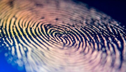 Poster - Detailed macro image of a fingerprint. Evokes security, identity, and uniqueness. Ideal for technology, forensics, or personal identification concepts.