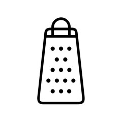 Poster - Outline drawing of a kitchen tool with a handle and multiple holes for food preparation and cooking use