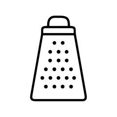 Poster - Outline drawing of a kitchen tool with holes used for grating food preparation and cooking needs in black