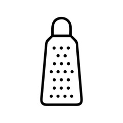 Poster - Simple graphic of a kitchen grater with handle and multiple grating holes in a line pattern design