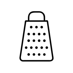Aufkleber - Simple outline drawing of a kitchen grater with handle and grating holes shown clearly on the side
