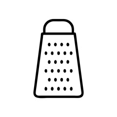 Poster - Outline drawing of a kitchen grater with handle and multiple holes for grating food items at home