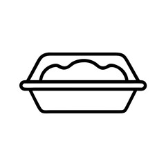 Poster - Simple graphic of a container filled with wavy substance on a white background design element image