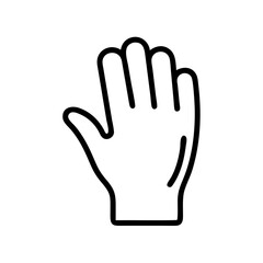 Poster - Outline drawing of a hand with fingers extended in a simple and clean design for various applications