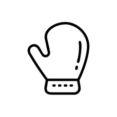 Poster - A simple graphic of a winter hand covering with cuff and small details in a line art style design
