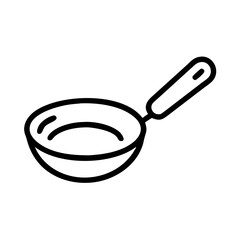 Aufkleber - Outline drawing of a frying pan with a handle for cooking food in the kitchen or restaurant use