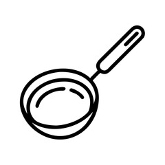 Poster - Simple graphic of a frying pan with a handle isolated on a white background for culinary designs