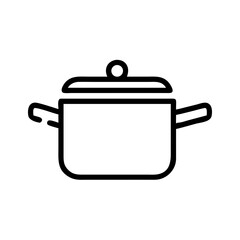Aufkleber - Simple graphic showing a pot with a lid and handles, cooking equipment design for food prep use