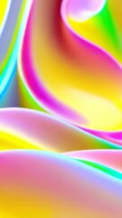 Poster - Vibrant flowing gradient background with blended shades of yellow, green, blue and pink creating soft abstract design