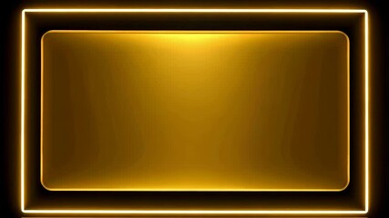 Poster - Abstract animation of a glowing golden rounded rectangle frame against a dark background, moving slowly
