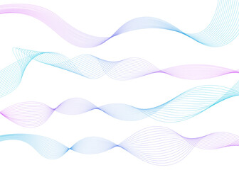 Fototapete - Colorful smooth wave blend lines isolated on transparent background. Flowing wave lines. Technology, science, modern concept business lines