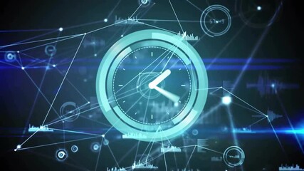 Poster - Central clock UI ring appearing and expanding causing hands sliding, visualizing network data